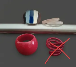 Lote anillos resina y madera