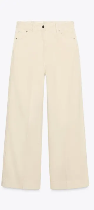 Pantalón recto Zara beige