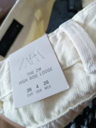 Pantalón recto Zara beige
