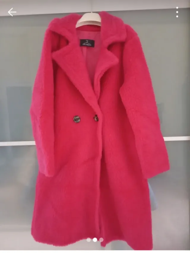 Cappotto Teddy rosa taglia unica