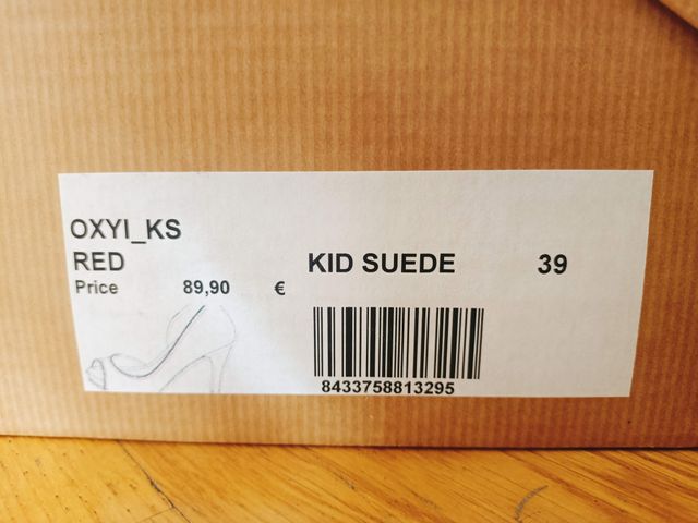 Zapatos Unisa Rojo Talla 39 Peep Toe