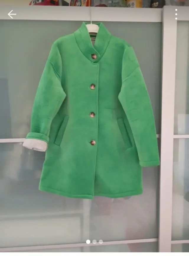 Cappotto in velluto verde
