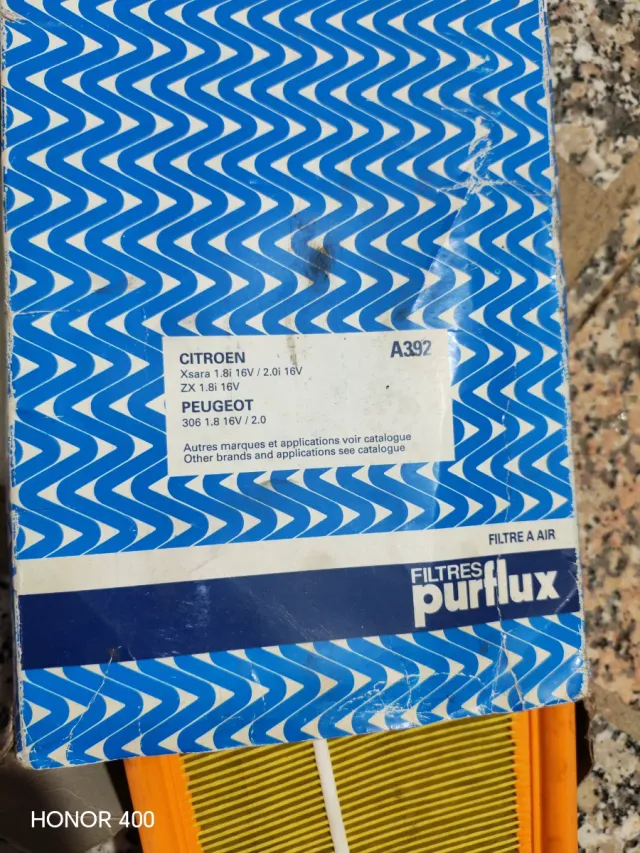 Filtro de aire PSA Purflux A392 Filtro aire k&N