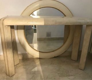 Consola Mid Century Piedra + Espejo