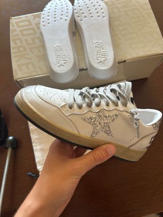 Golden Goose Ballstar Plata y Blanco