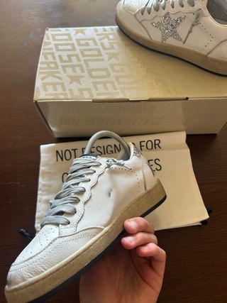 Golden Goose Ballstar Plata y Blanco