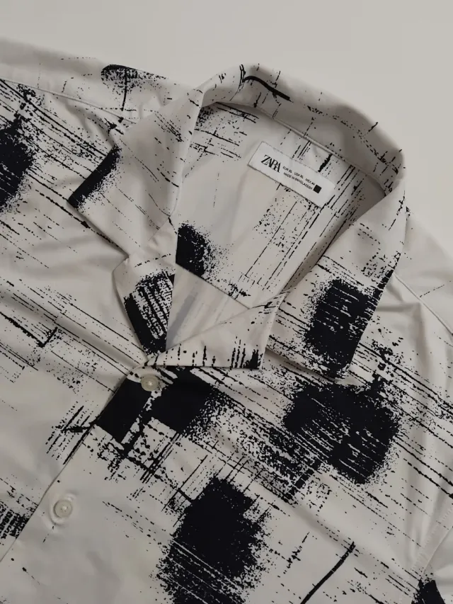 Camisa Zara Man Talla XL Estampado Abstracto