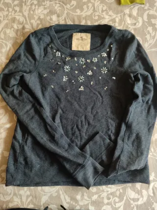 Suéter Hollister Gris Mujer Talla XS