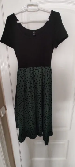 Vestido midi SHEIN negro talla M