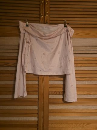 Top Hombros Descubiertos Floral Rosa