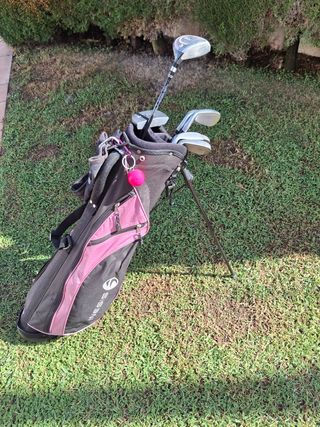 Bolsa y palos de golf para mujer