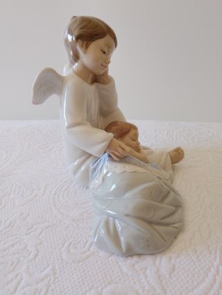 Figura Lladró Porcelana Ángel Bebé