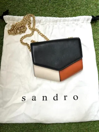 Bolso Sandro negro y naranja