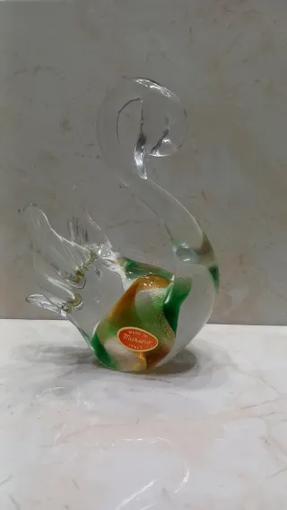 Cigno Murano foglia oro