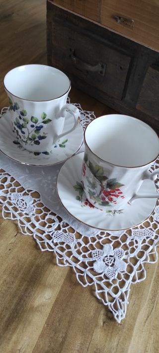 Set 2 Tazze da Tè Inglesi Porcellana