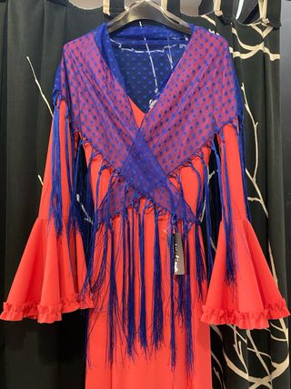 Traje de flamenca coral