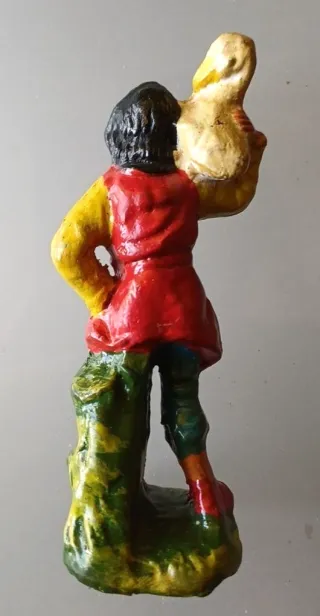 Statuine Presepe 2 Pastori in gesso vintage 10 cm