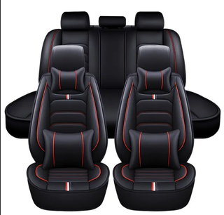 Fundas coche 5 plazas negro/rojo