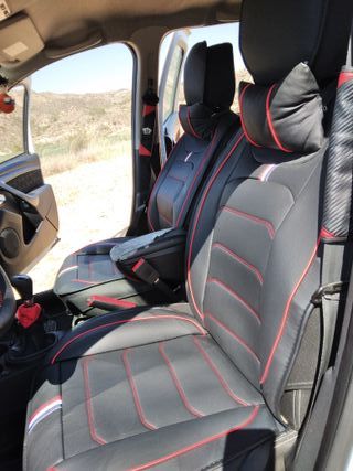 Fundas coche 5 plazas negro/rojo