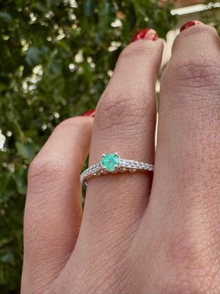 Anillo Plata 925 con Esmeralda