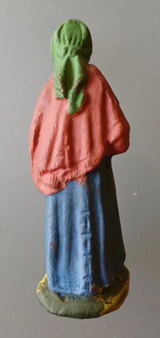 Statuina Presepe donna vechietta in gesso vintage