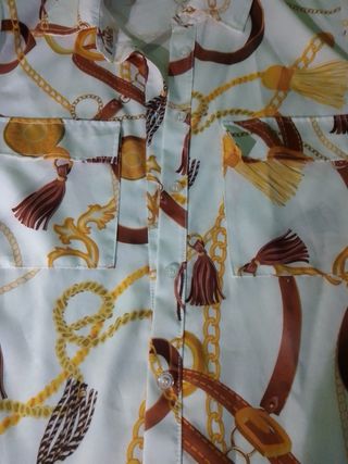 Blusa Mujer Estampada Cadenas y Tassels