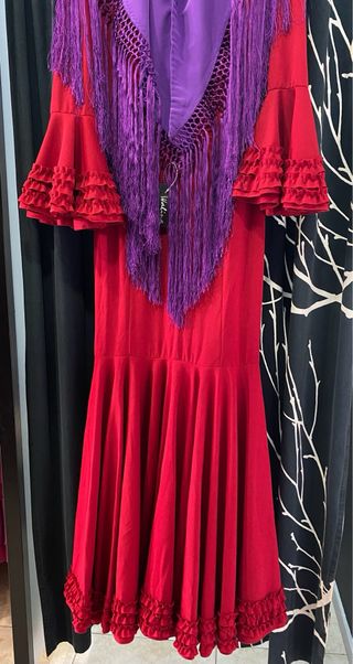 Traje de Flamenca Rojo y Morado