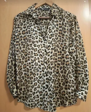 Camisa Zara Leopardo Satén