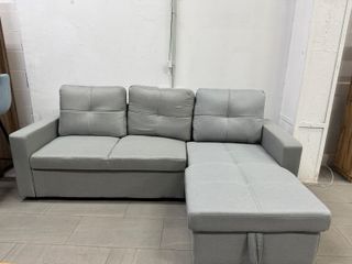 Sofá Chaise Longue Gris 215cm