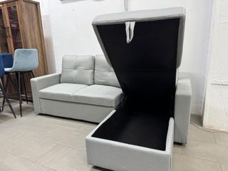 Sofá Chaise Longue Gris 215cm
