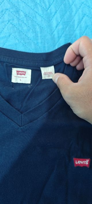 Maglietta Levi's blu scuro V-neck