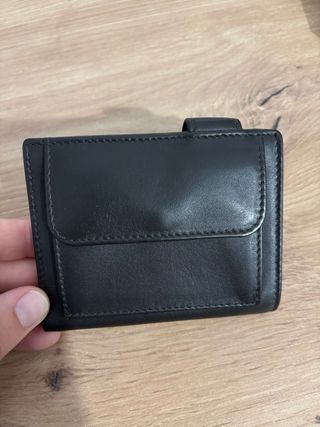Cartera de piel Barada negra