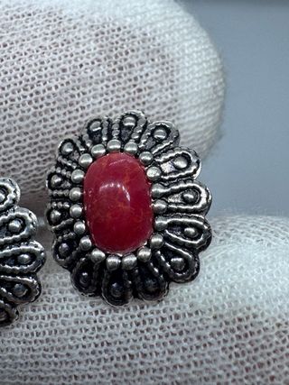 Pendientes Plata 925 con Coral Natural mini