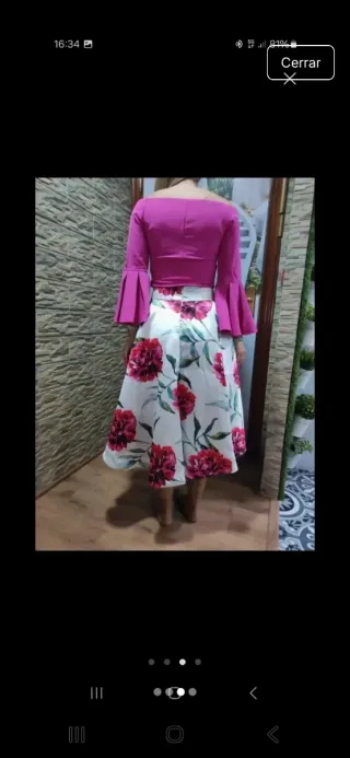 Conjunto falda y top manga acampanada