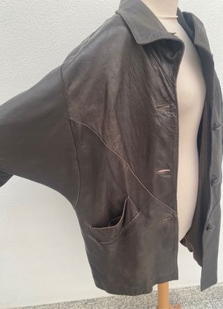 chaqueta Vintage cuero auténtico oversize unisex 