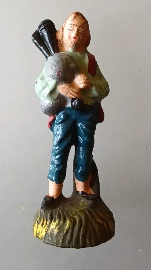 Statuina Presepe Zampognaro in gesso vintage 9 cm