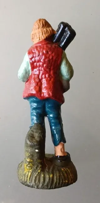 Statuina Presepe Zampognaro in gesso vintage 9 cm