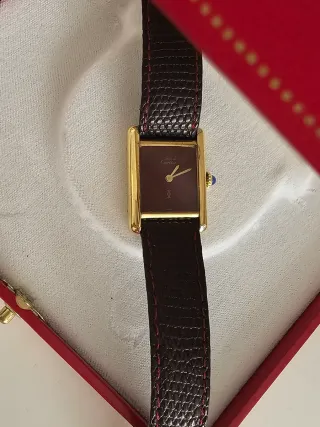 Cartier Tank Vermeil Marrón y Dorado