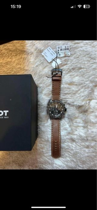 Reloj Tissot Cronógrafo Negro y Marrón