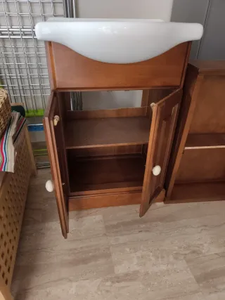 Set muebles de baño madera pino