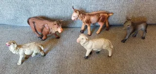 Statuine Presepe Animali vari in gesso vintage