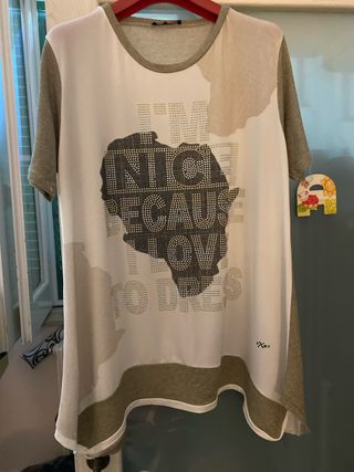 Maglia donna con stampa Africa e strass