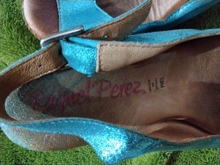 Zapatos Raquel.Perez Talla 36 Azul/Beige