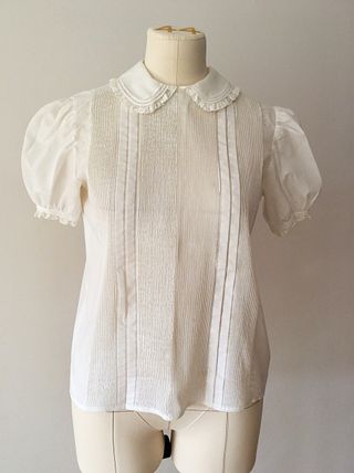Blusa vintage algodón blanco años 40-50