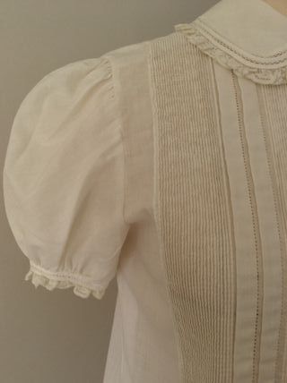 Blusa vintage algodón blanco años 40-50