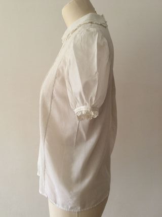 Blusa vintage algodón blanco años 40-50