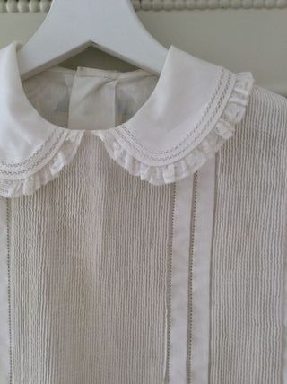Blusa vintage algodón blanco años 40-50