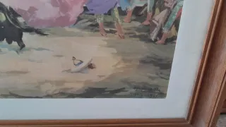 Acuarela Antonio Casero - Corrida de toros 