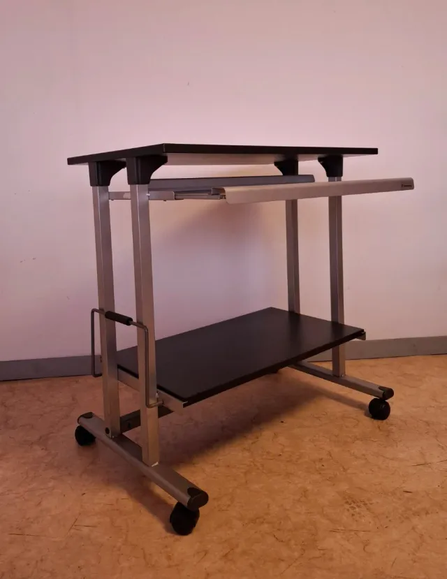 Mesa Ordenador Systemtronic Negra/Plateada