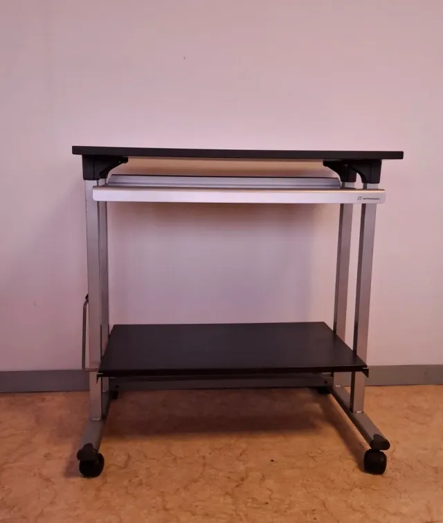 Mesa Ordenador Systemtronic Negra/Plateada